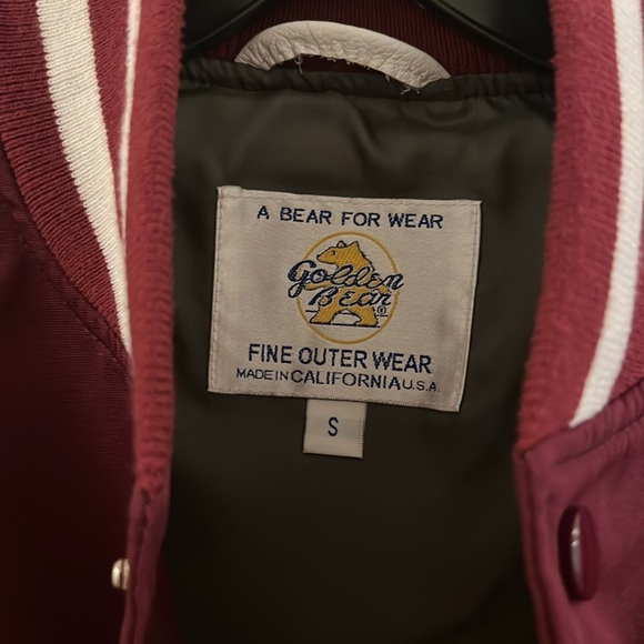 Golden Bear Leather-Paneled Poplin Bomber Jacket - Picture 4 of 6